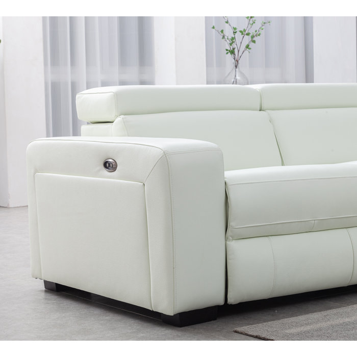 Wade Logan® Ariaana Leather Power Reclining Sectional & Reviews Wayfair